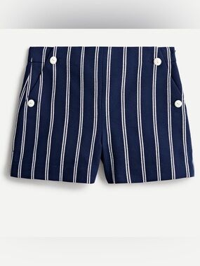 J.Crew High-rise Sailor Short in Stripe, Size 12, NWT